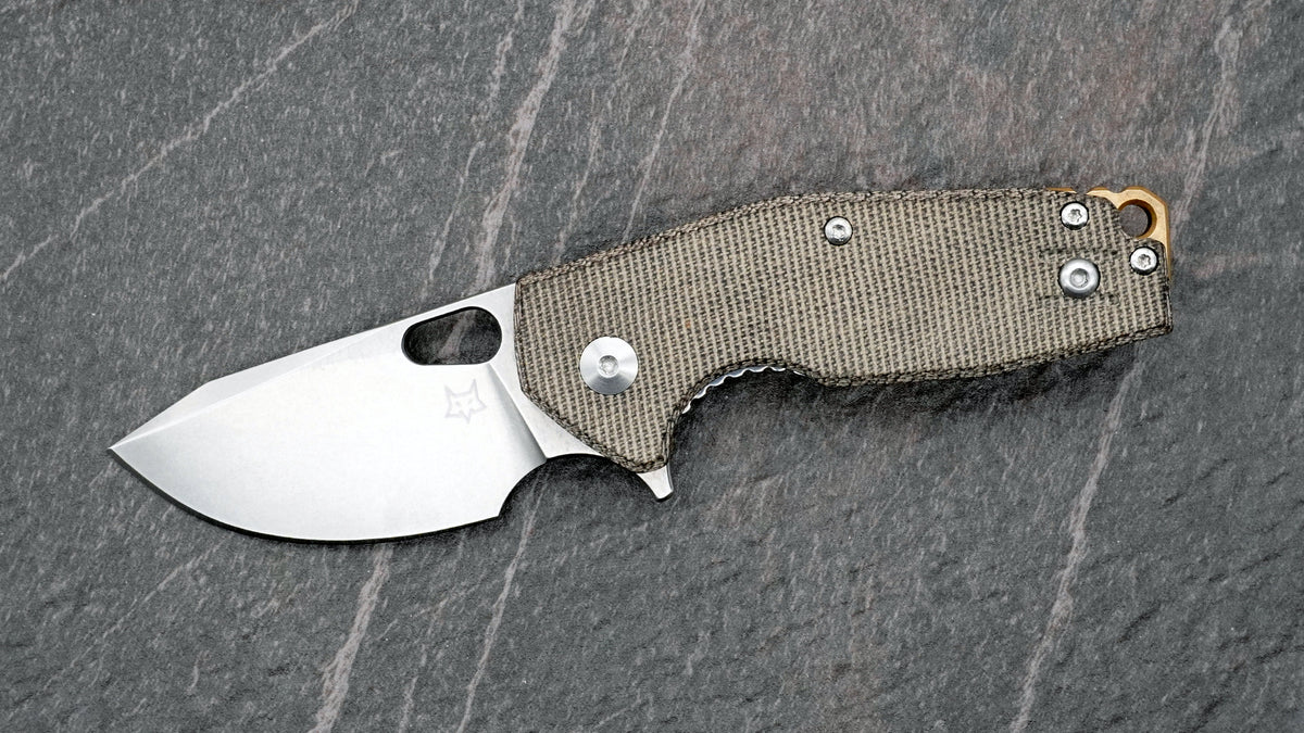 Fox Knives Suru Flipper, Green Micarta Handle FX-526LI MOD