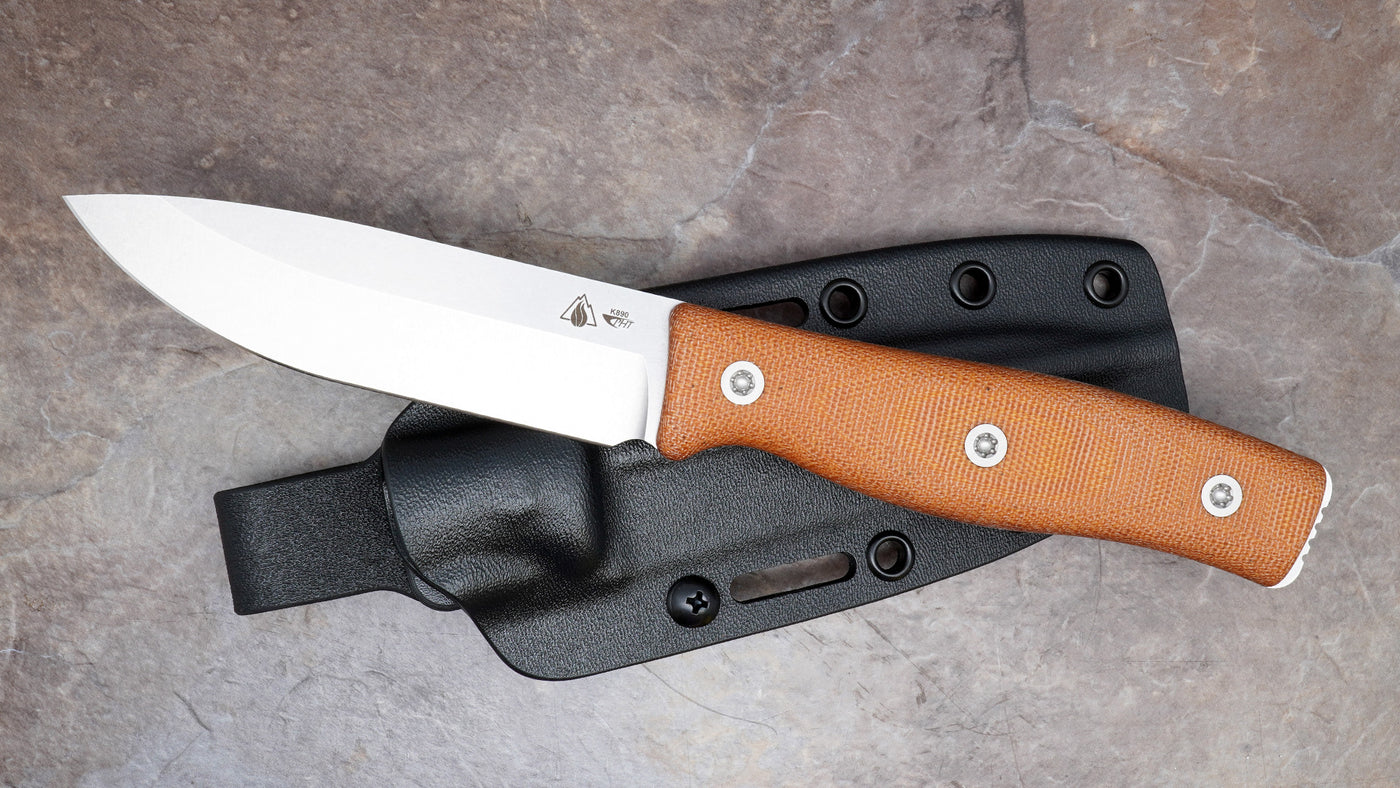 Survive GSO 4.5 Standard, Natural Micarta Handle and Black Sheath