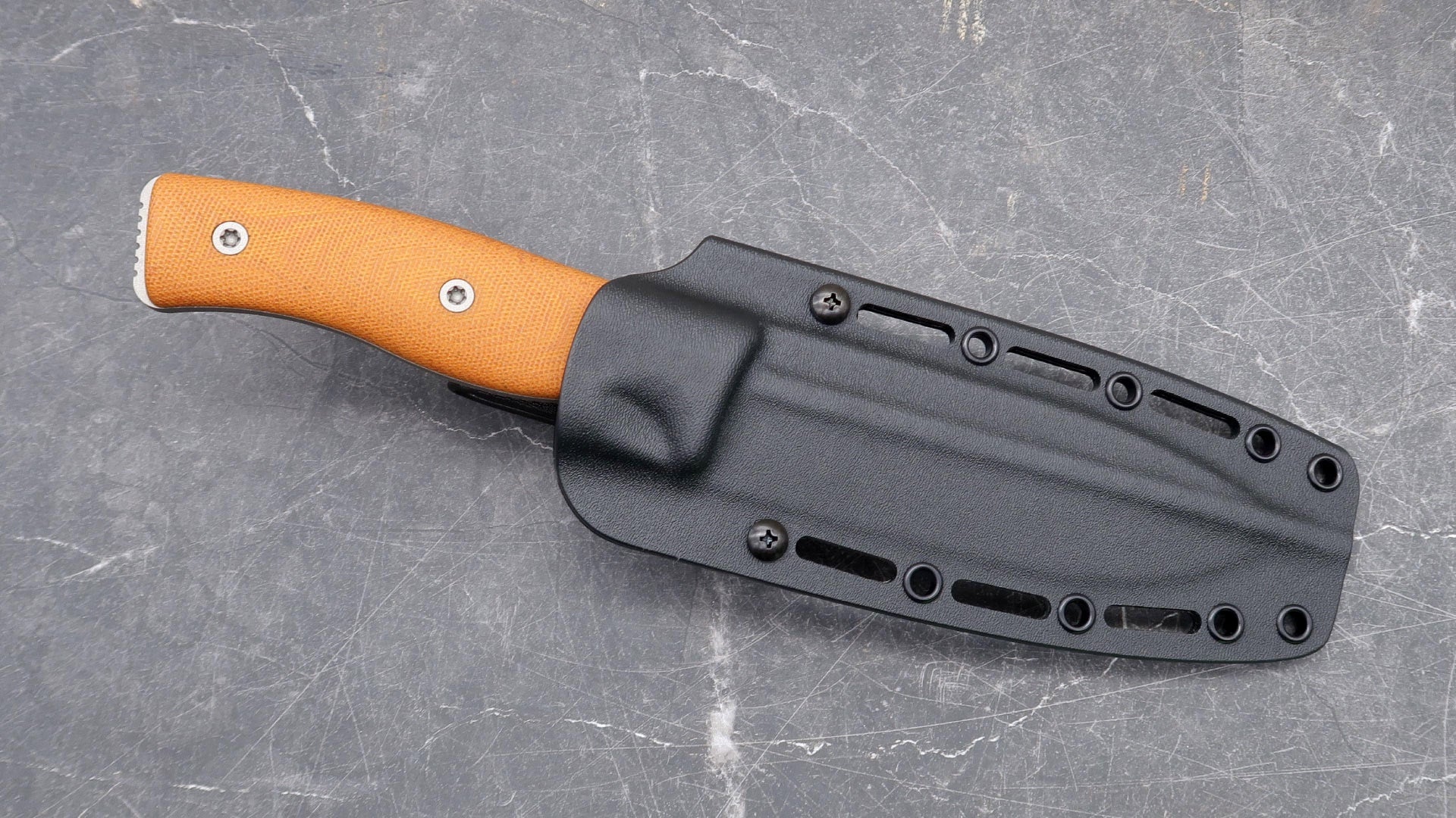 Survive! GSO5.1, Titanium CeraKote with Natural Micarta Handle Edgeworks Knife & Supply Co