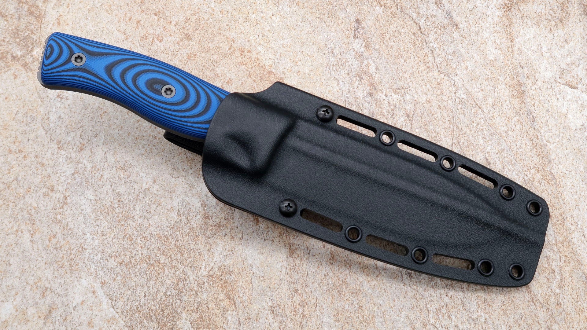 Survive! GSO5.1, Tungsten CeraKote with Black/Blue G10 Handle Edgeworks Knife & Supply Co